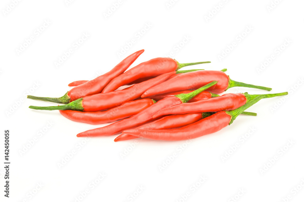 Red chili peppers isolated on a white background with clipping path Red chili peppers isolated on a white background with clipping path