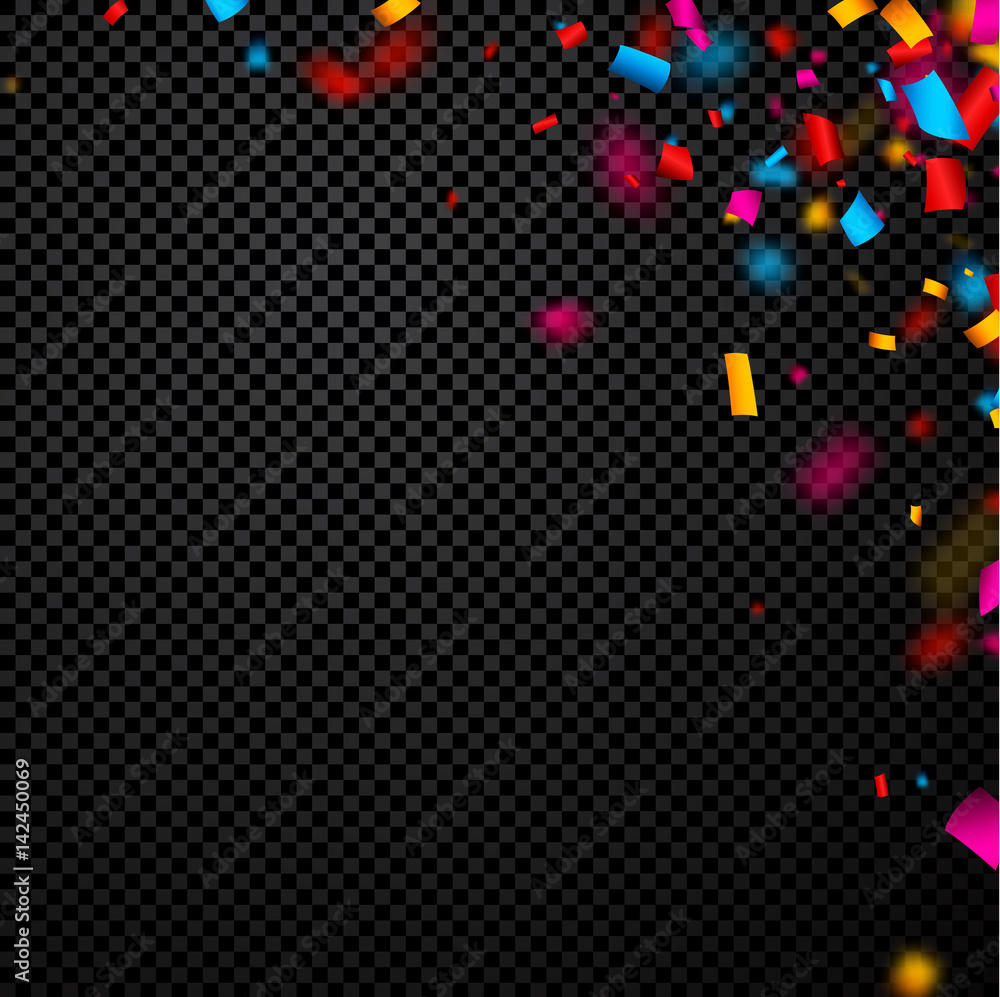 Festive background with colorful confetti. Festive background with colorful confetti.