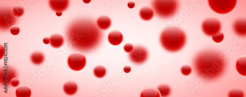Banner with red 3d bubbles.