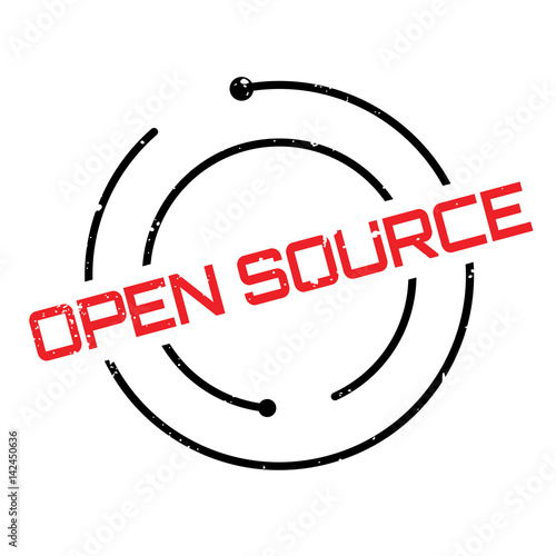 Open Source rubber stamp. Grunge design with dust scratches. Effects can be easily removed for a clean, crisp look. Color is easily changed.