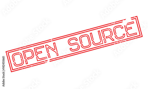 Open Source rubber stamp. Grunge design with dust scratches. Effects can be easily removed for a clean, crisp look. Color is easily changed.
