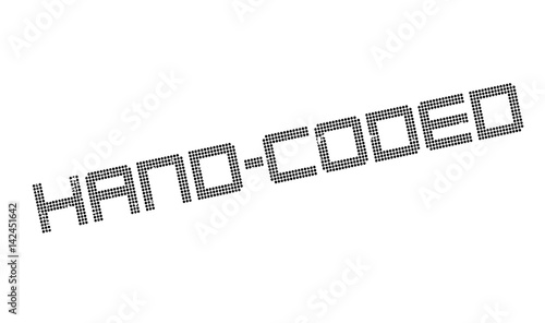 Hand-Coded rubber stamp. Grunge design with dust scratches. Effects can be easily removed for a clean, crisp look. Color is easily changed.