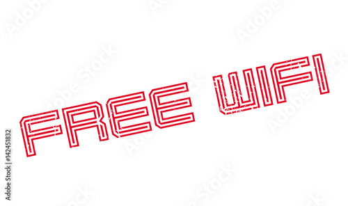 Free Wifi rubber stamp. Grunge design with dust scratches. Effects can be easily removed for a clean, crisp look. Color is easily changed.