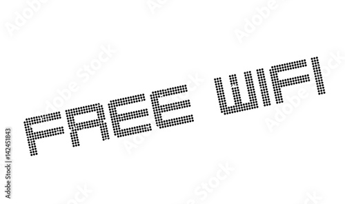 Free Wifi rubber stamp. Grunge design with dust scratches. Effects can be easily removed for a clean, crisp look. Color is easily changed.