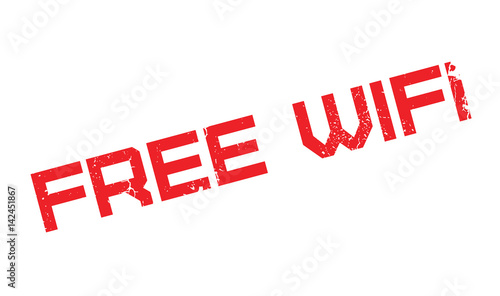 Free Wifi rubber stamp. Grunge design with dust scratches. Effects can be easily removed for a clean, crisp look. Color is easily changed.