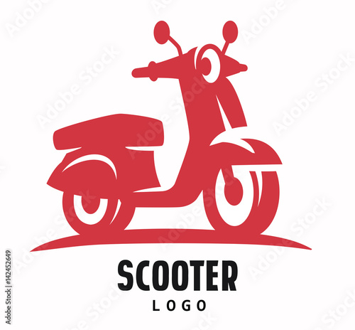 red scooter motorcycle