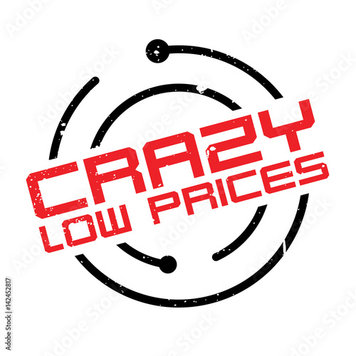 Crazy Low Prices rubber stamp. Grunge design with dust scratches. Effects can be easily removed for a clean, crisp look. Color is easily changed.