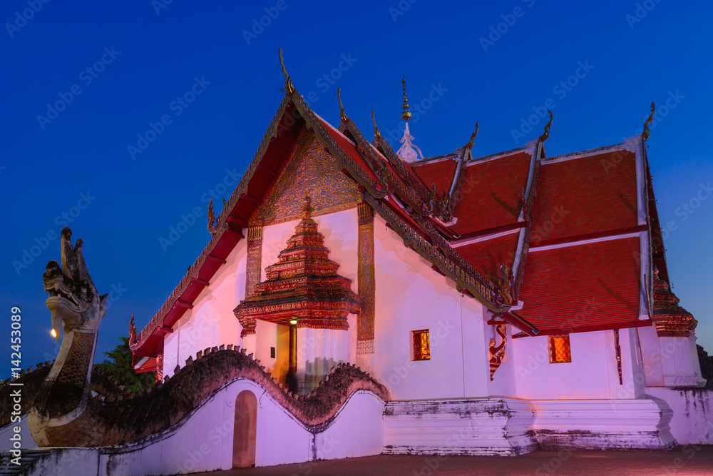 Wat Phumin temple in night.