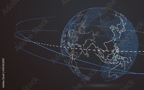 World map point, line, composition, representing the global, Global network connection,international meaning.
