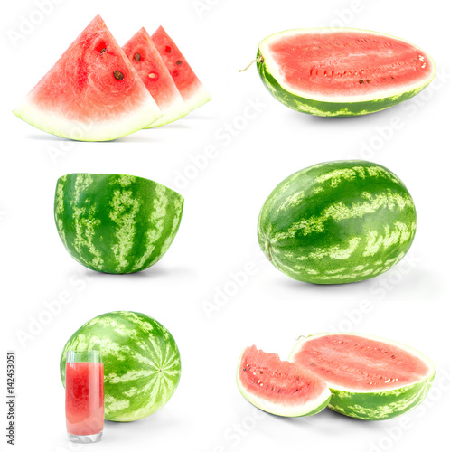 Collection of Watermelon isolated on white