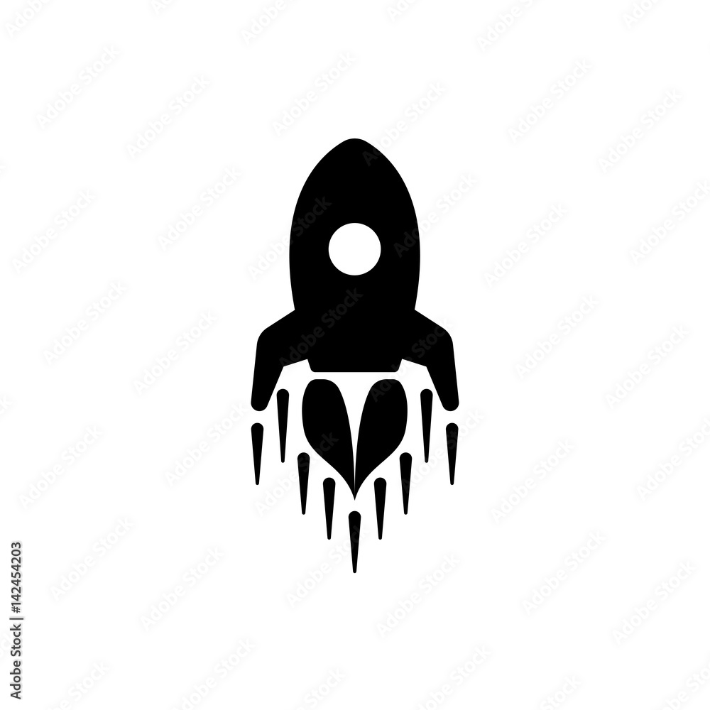 Rocket modern flat icon Rocket modern flat icon