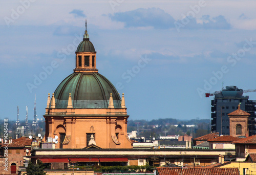 Bologna cityscape of the city center. Landmark of Emilia Romagna.