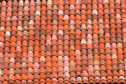 Photography Handmade red roof tiles