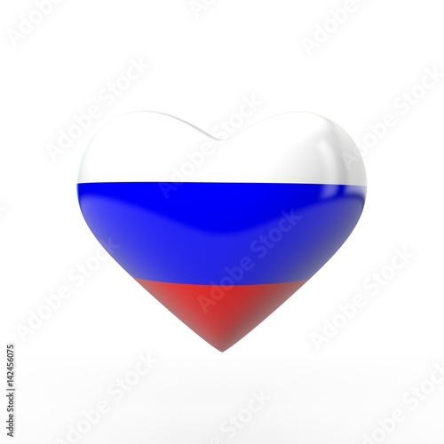 Russia heart flag. 3D rendering Free Download Russia heart flag. 3D rendering - GFXLoad