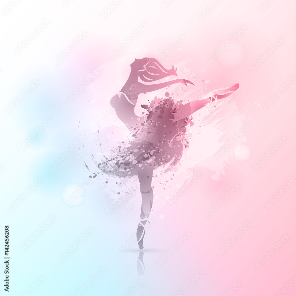 Obraz premium Ballerina in dance background