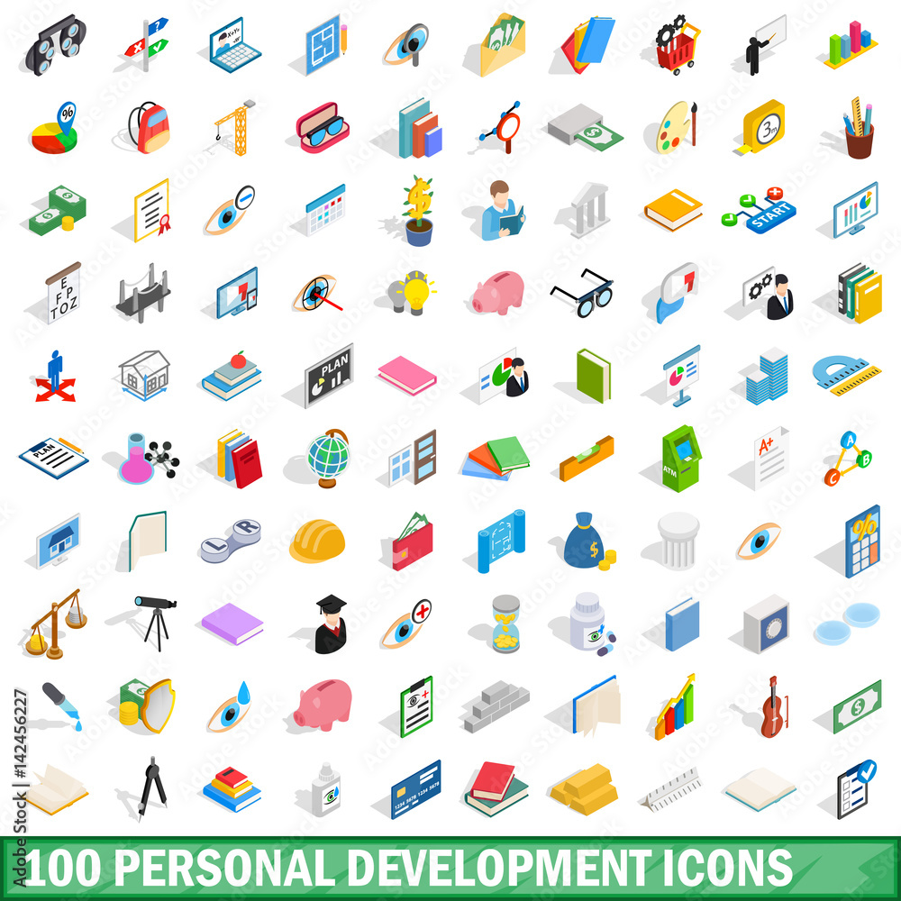 100 personal development icons set 100 personal development icons set