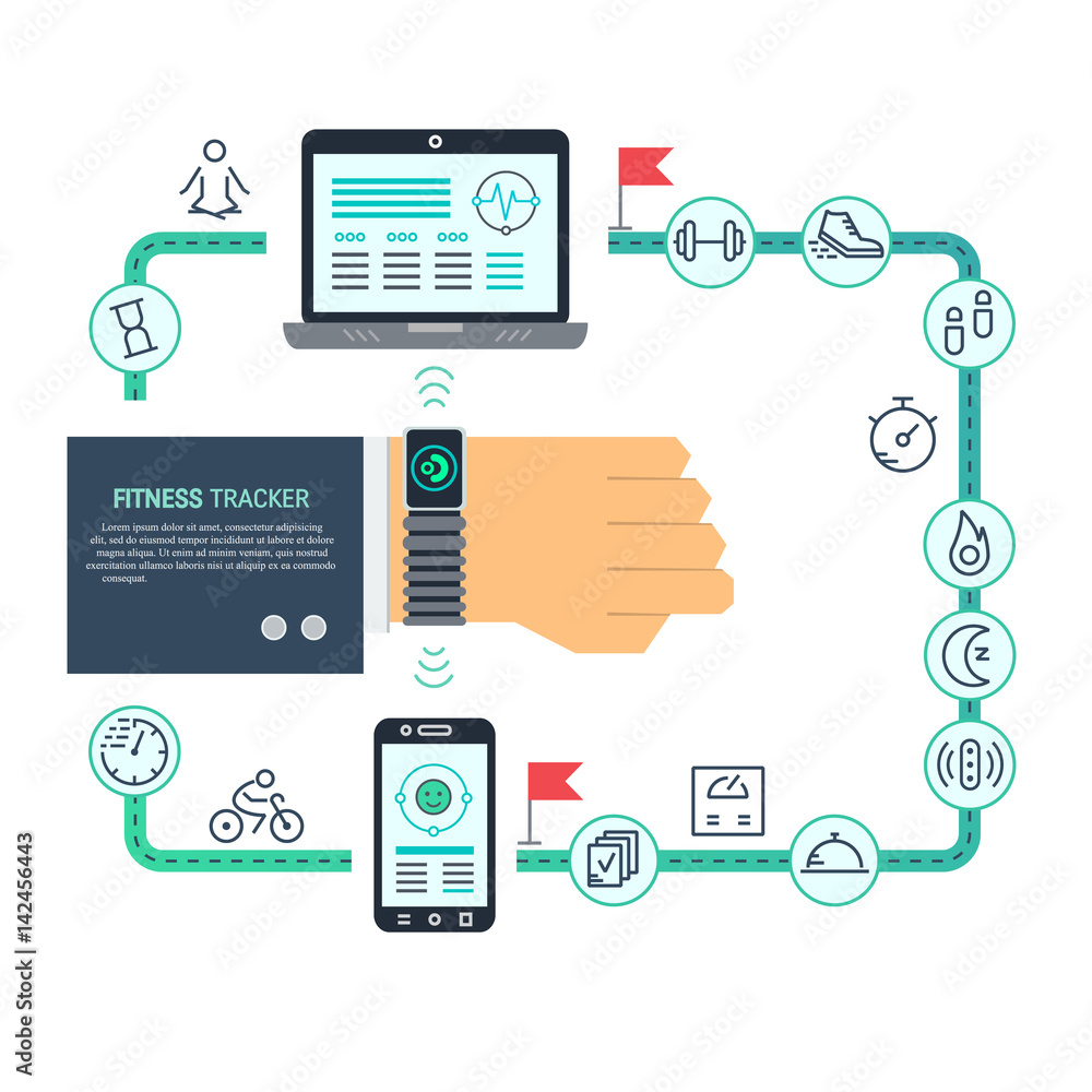 Fitness tracker infographic Fitness tracker infographic