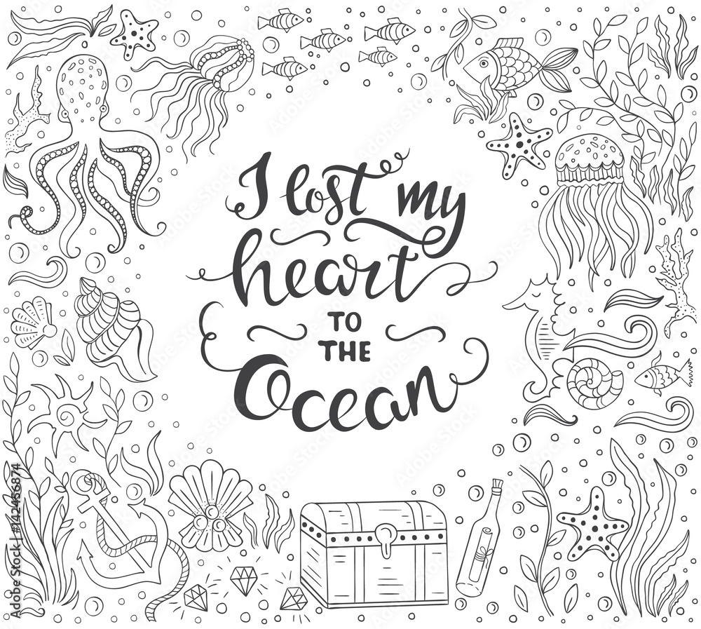 Ocean lettering illustration Ocean lettering illustration