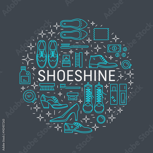 Shoeshine vector icons
