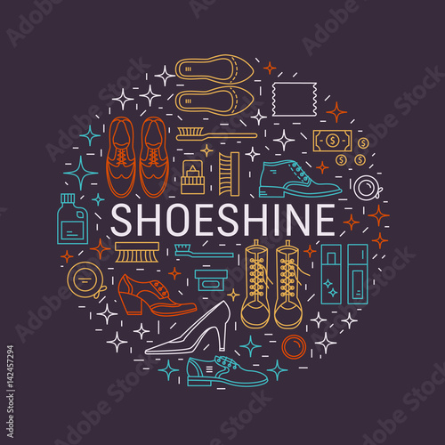 Shoeshine vector icons