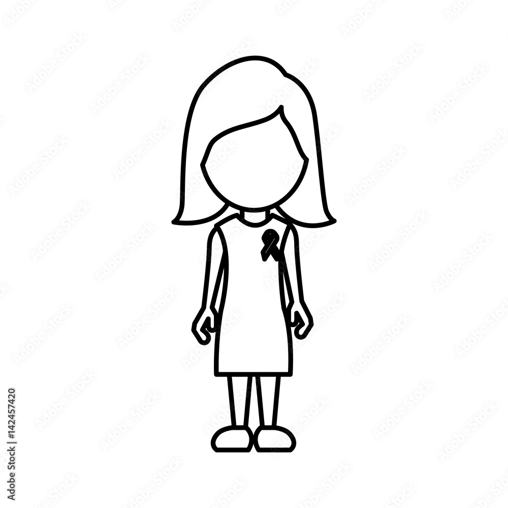 beautiful woman using a dress with breast cancer symbol, vector illustration design beautiful woman using a dress with breast cancer symbol, vector illustration design