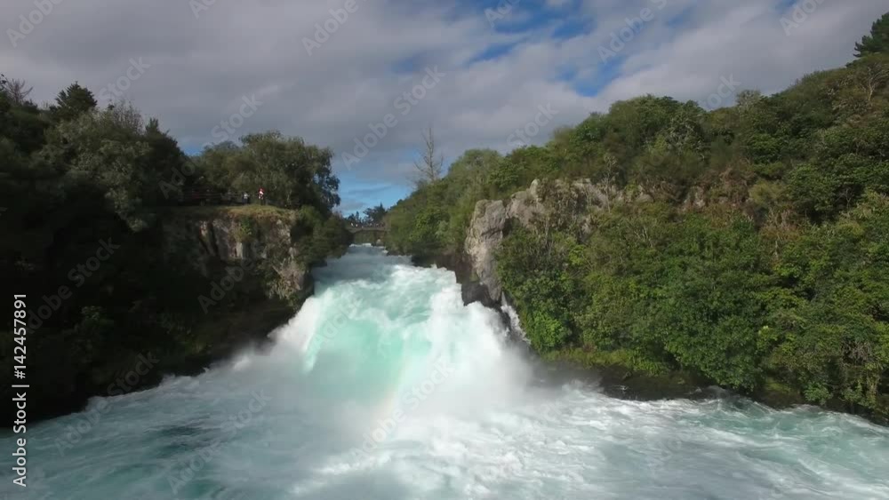 Huka falls waterfall aerial view, Taupo, New Zealand Huka falls waterfall aerial view, Taupo, New Zealand