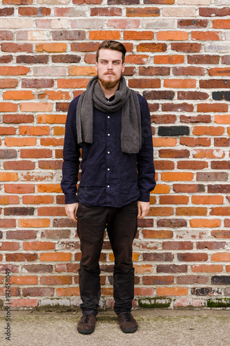 Hipster Male Fashion Portrait Outdoors
