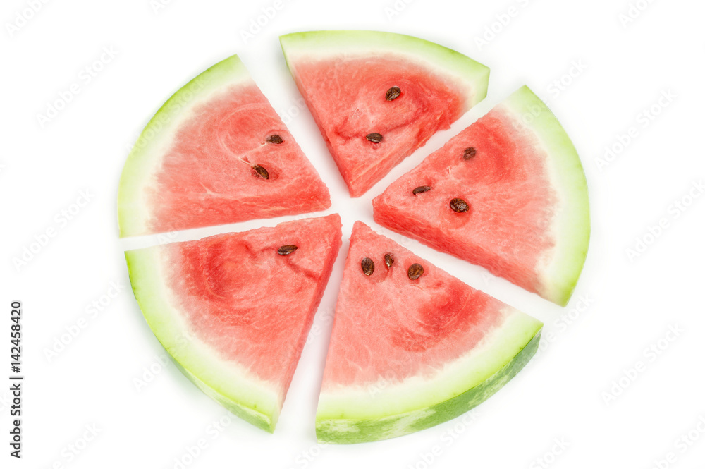 Sliced watermelon on white background Sliced watermelon on white background
