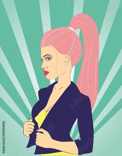 the girl with long hair