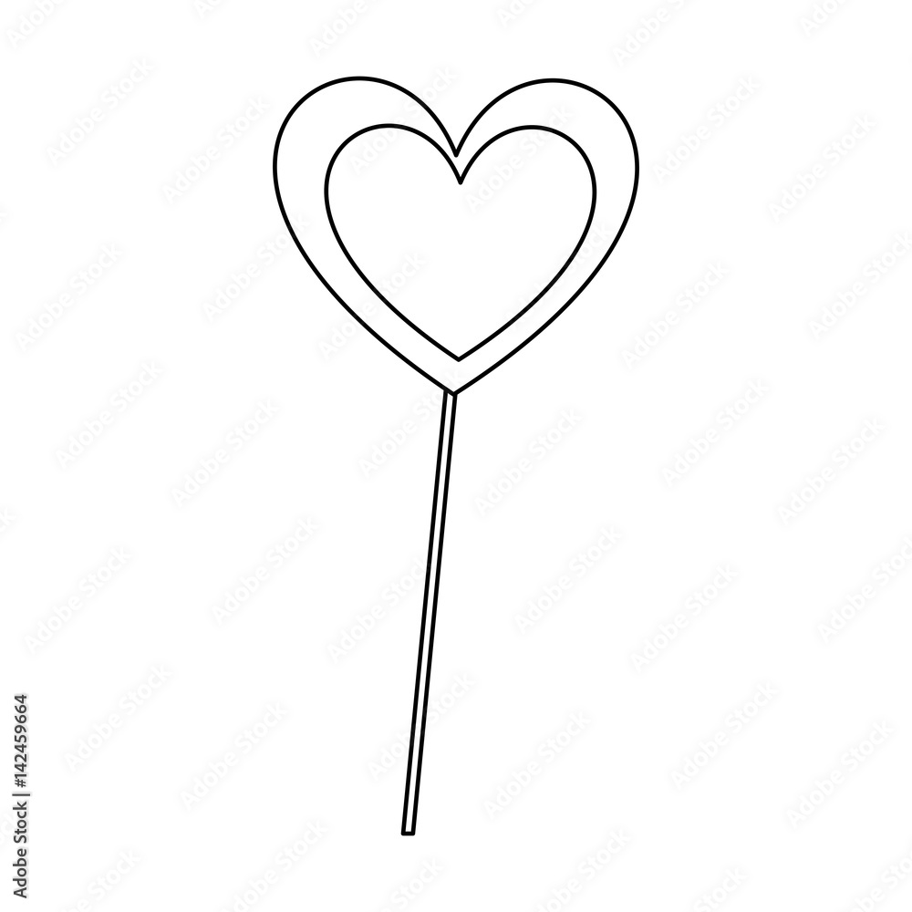 heart balloon decorative design, vector illustration icon