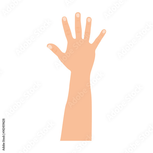 figure hand up icon, vector illustration design