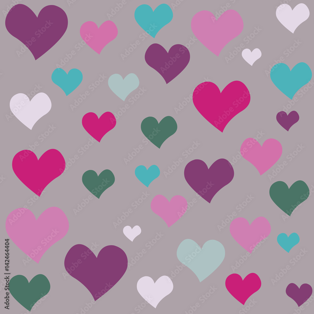 Vector background with hearts, wallpaper