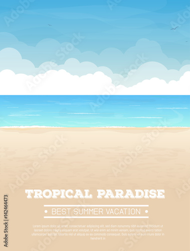 Tropical beach vacation banner