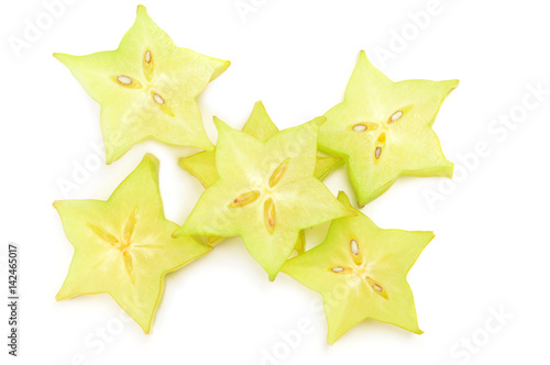 Carambola isolated on a white background with clipping path