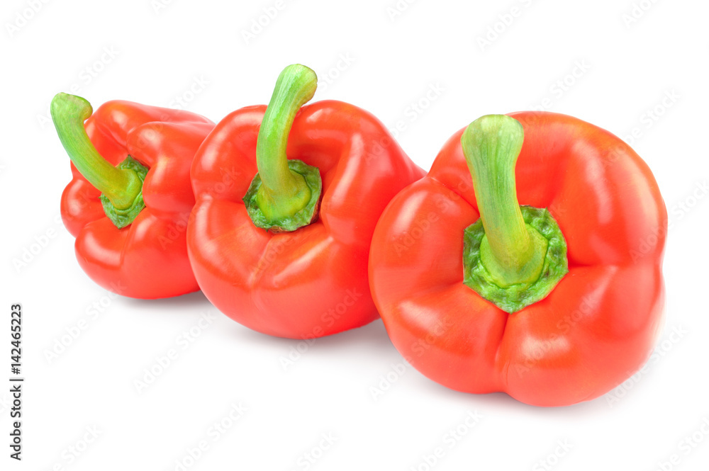 Sweet red pepper isolated on white background cutout