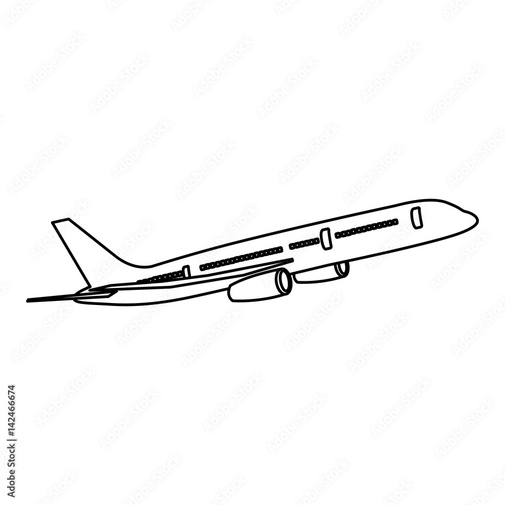 figure fly airplane transportation, vector illustration design