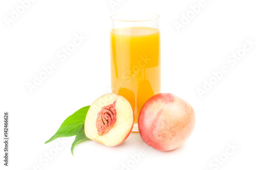 Isolated peaches on a white background. Clipping path