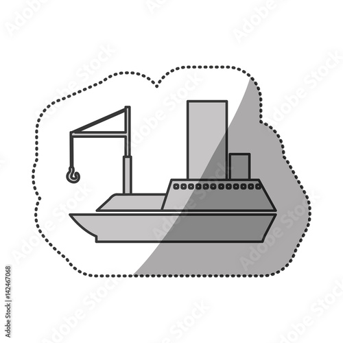 contour ship maritime transpotation, vector illustration design