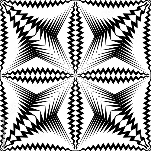 Seamless Star Pattern. Vector Black and White Wrappimg Paper Background