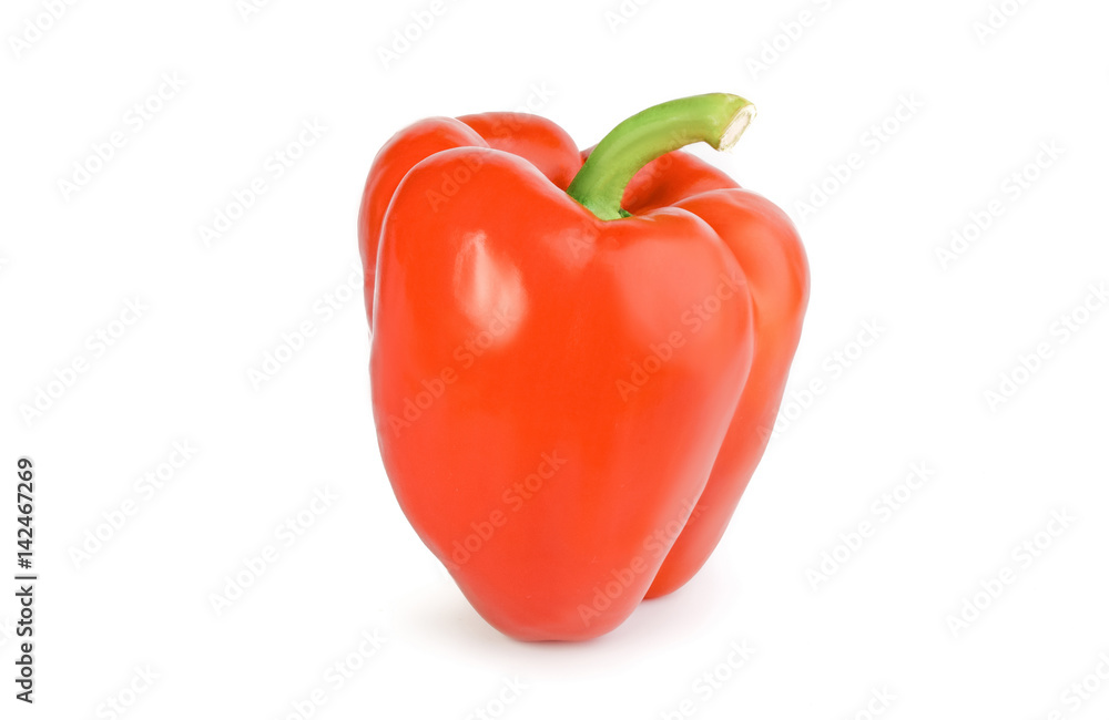 Sweet red pepper isolated on white background cutout Sweet red pepper isolated on white background cutout