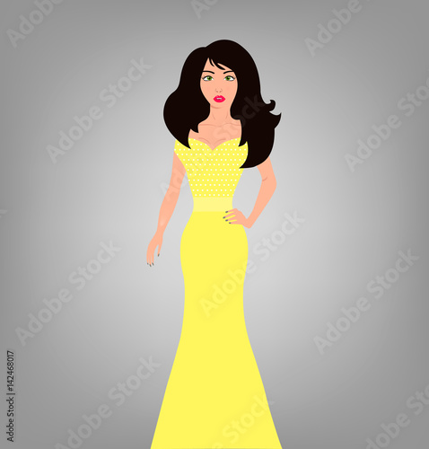 Chic woman graphic illustration