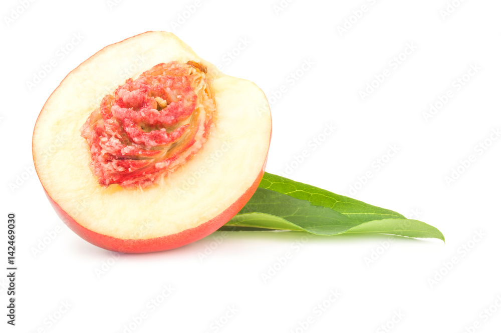 Ripe peaches isolated on a white background cutout