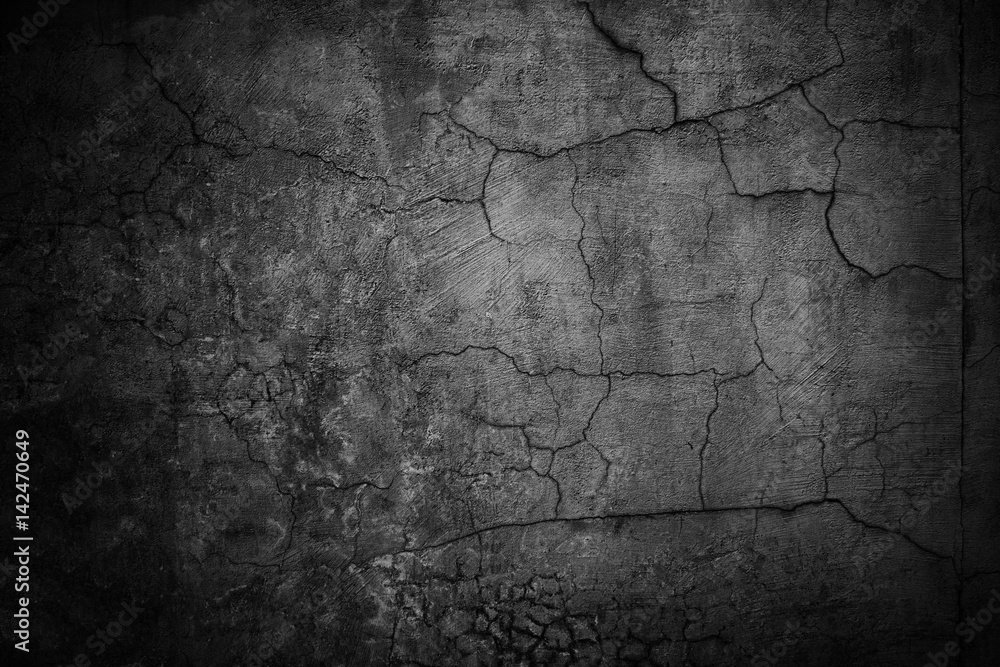 Naklejka premium concrete wall black, gloomy background for design