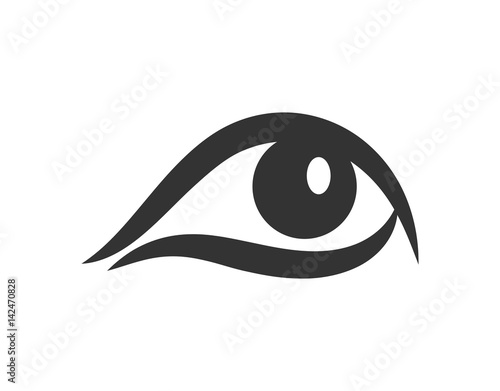 Eye icon isolated on white background. Eye logo. Flat design style