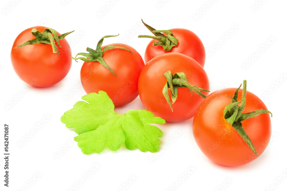 Tomato cherry isolated on a white background cutout Tomato cherry isolated on a white background cutout