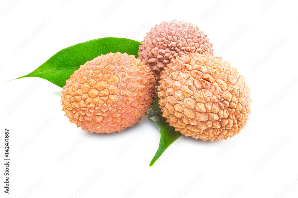 Litchi isolated on a white background cutout Litchi isolated on a white background cutout