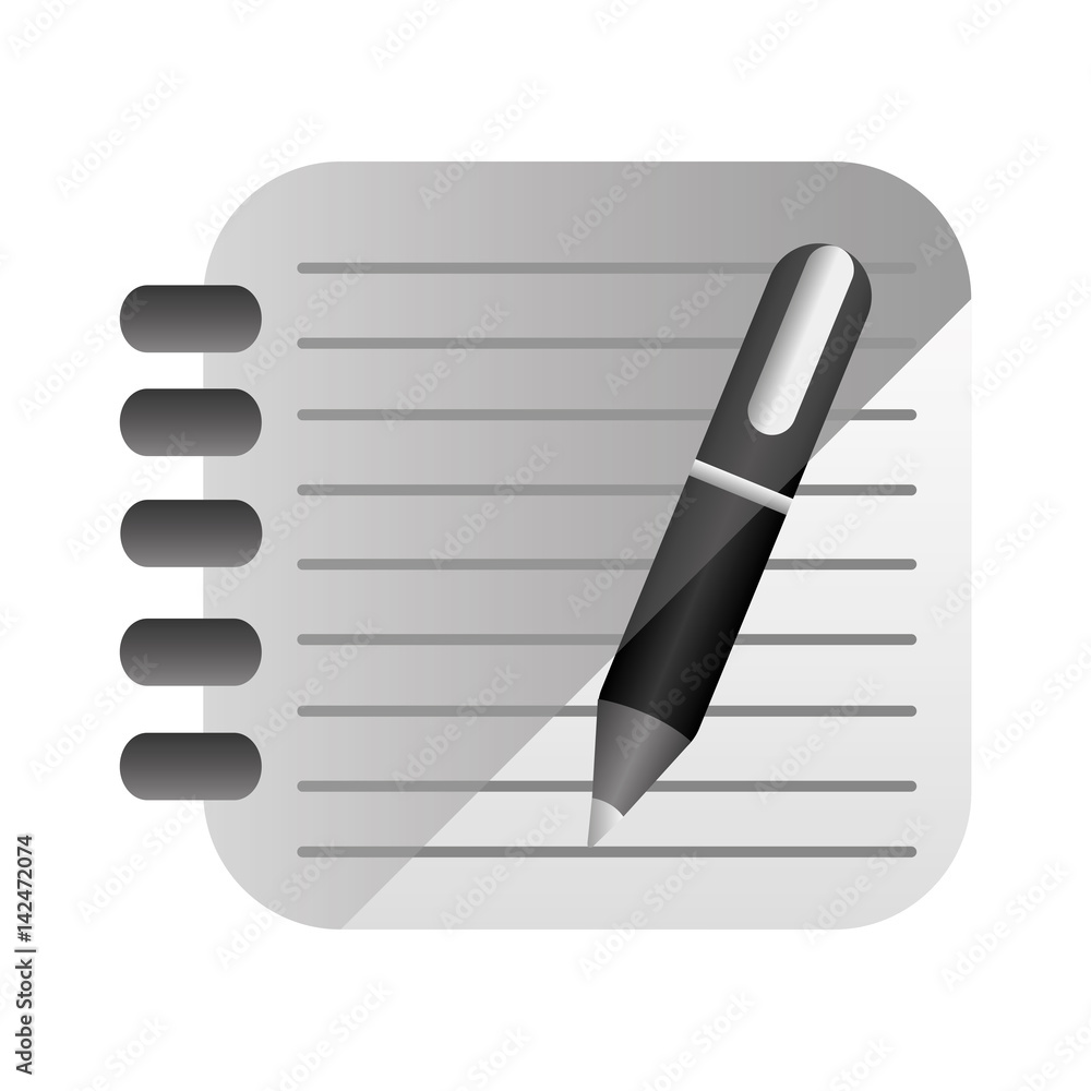 3d rings notebook with black pen, vector illustration design 3d rings notebook with black pen, vector illustration design