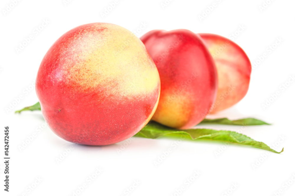 Isolated peaches on a white background. Clipping path Isolated peaches on a white background. Clipping path