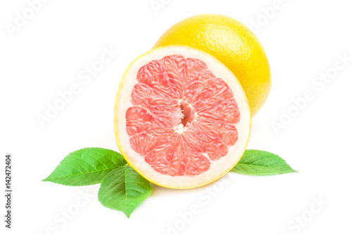 Citrus grandis over a white background