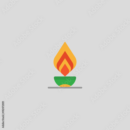 candle icon flat design